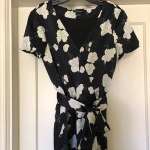Club Monaco Black Floral Romper/Jumpsuit
